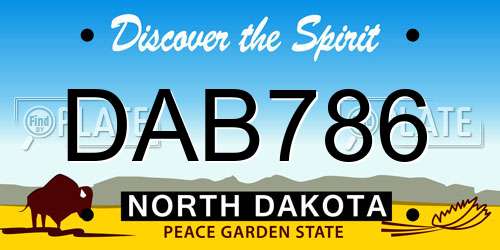 DAB786 North Dakota License Plate