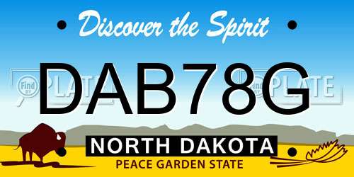 DAB78G North Dakota License Plate