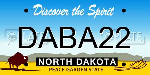 DABA22 North Dakota License Plate