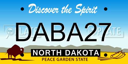DABA27 North Dakota License Plate