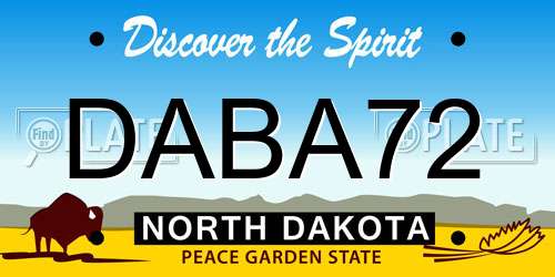 DABA72 North Dakota License Plate