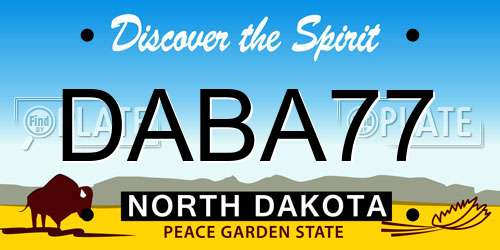 DABA77 North Dakota License Plate