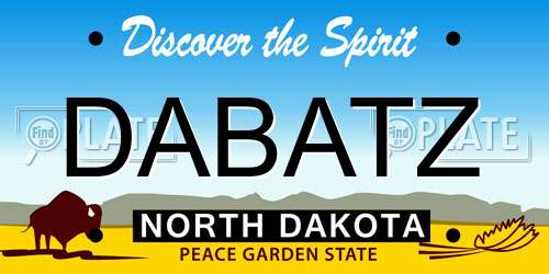 DABATZ North Dakota License Plate