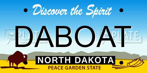 DABOAT North Dakota License Plate