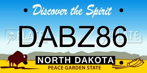 DABZ86 North Dakota License Plate