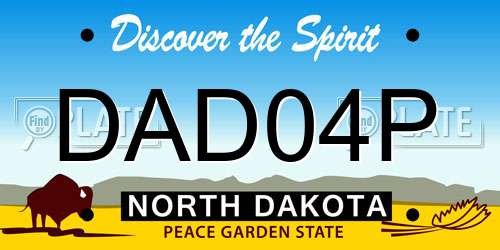 DAD04P North Dakota License Plate
