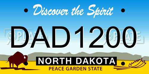 DAD1200 North Dakota License Plate