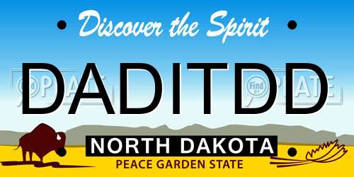 DADITDD North Dakota License Plate