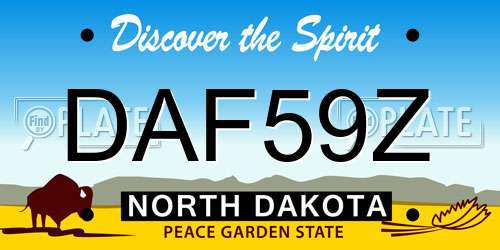 DAF59Z North Dakota License Plate