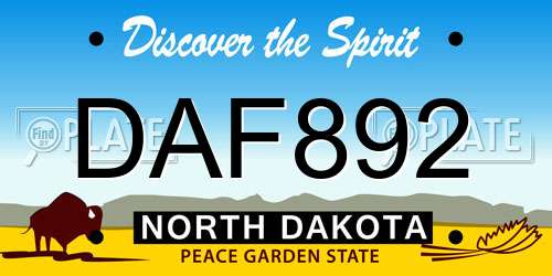 DAF892 North Dakota License Plate