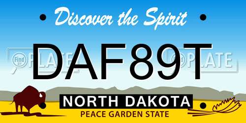 DAF89T North Dakota License Plate