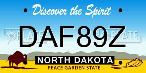 DAF89Z North Dakota License Plate