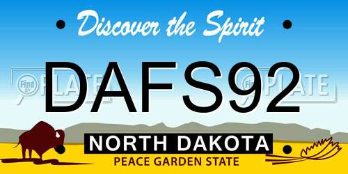 DAFS92 North Dakota License Plate