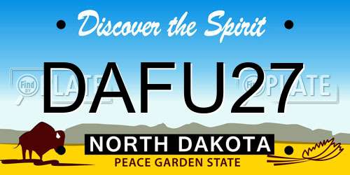 DAFU27 North Dakota License Plate