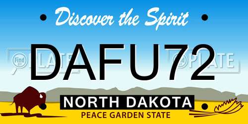 DAFU72 North Dakota License Plate