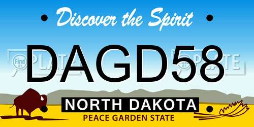 DAGD58 North Dakota License Plate