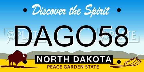 DAGO58 North Dakota License Plate