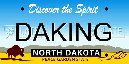 DAKING North Dakota License Plate