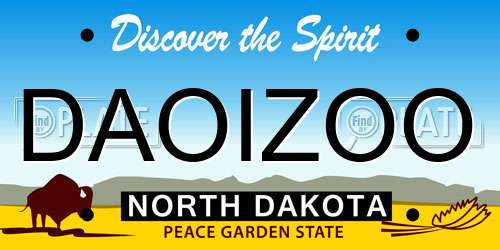 DAOIZOO North Dakota License Plate