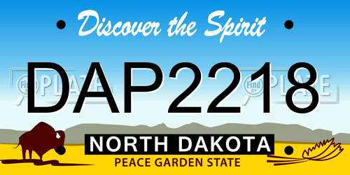 DAP2218 North Dakota License Plate