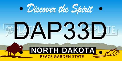 DAP33D North Dakota License Plate