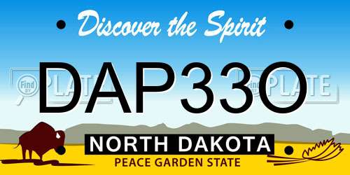 DAP33O North Dakota License Plate