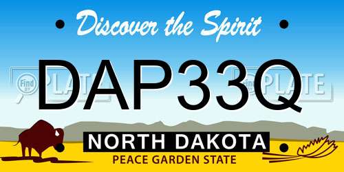 DAP33Q North Dakota License Plate