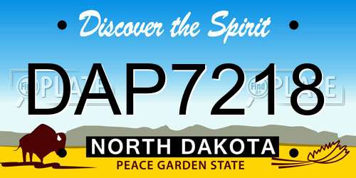 DAP7218 North Dakota License Plate