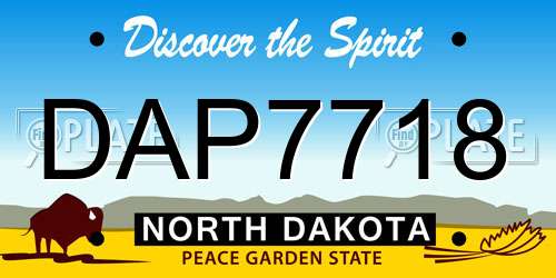 DAP7718 North Dakota License Plate