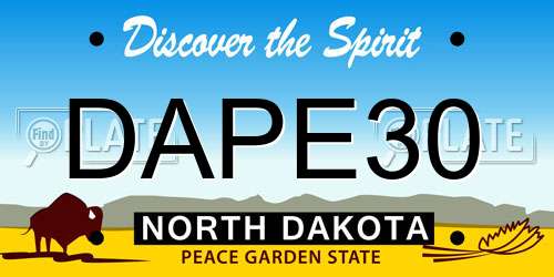 DAPE30 North Dakota License Plate