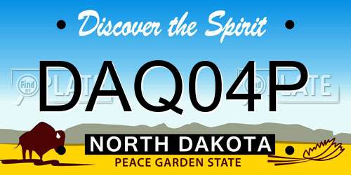 DAQ04P North Dakota License Plate