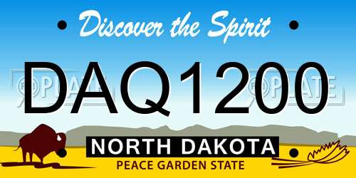 DAQ1200 North Dakota License Plate