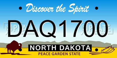 DAQ1700 North Dakota License Plate