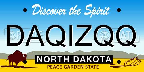 DAQIZQQ North Dakota License Plate