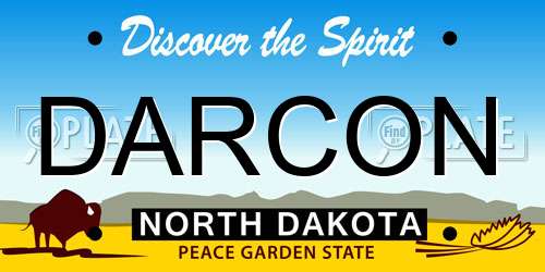 DARCON North Dakota License Plate