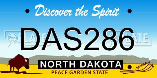 DAS286 North Dakota License Plate