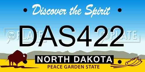 DAS422 North Dakota License Plate