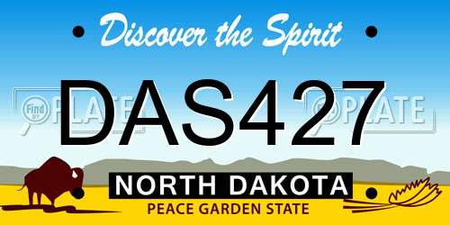 DAS427 North Dakota License Plate