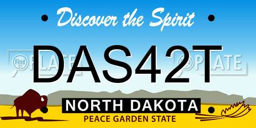 DAS42T North Dakota License Plate