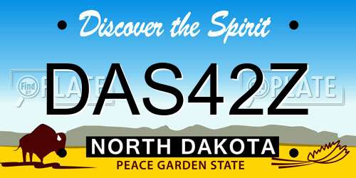 DAS42Z North Dakota License Plate
