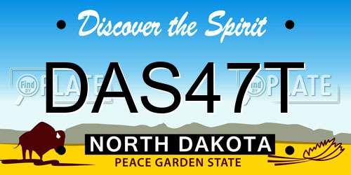 DAS47T North Dakota License Plate