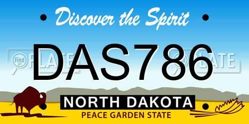 DAS786 North Dakota License Plate