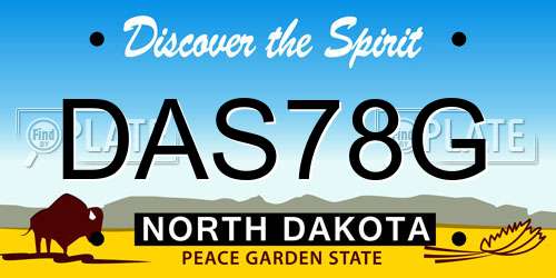 DAS78G North Dakota License Plate