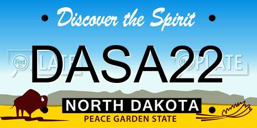 DASA22 North Dakota License Plate