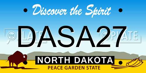 DASA27 North Dakota License Plate