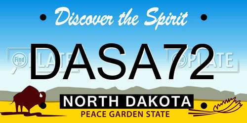 DASA72 North Dakota License Plate