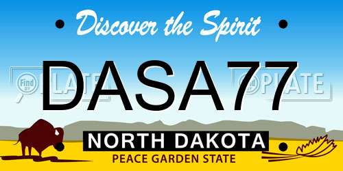 DASA77 North Dakota License Plate
