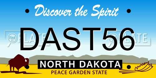DAST56 North Dakota License Plate