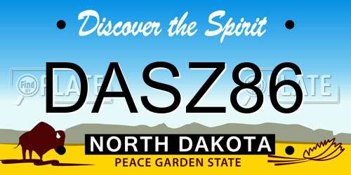 DASZ86 North Dakota License Plate