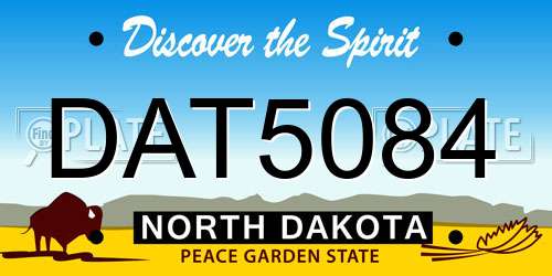 DAT5084 North Dakota License Plate